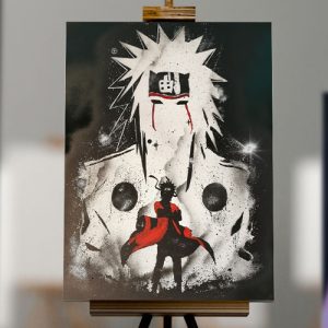 Naruto- Doppia immagine di Naruto, bianco nero e rosso- Wolf Art