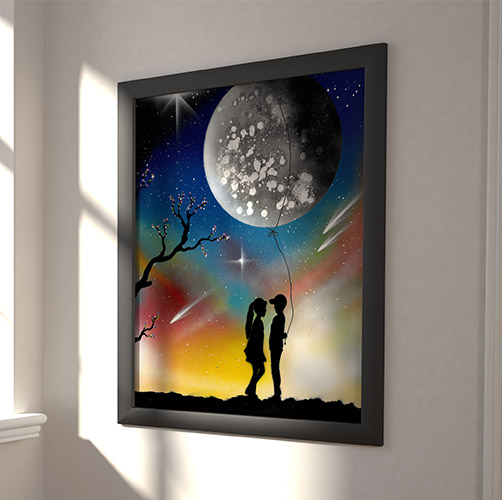 Ti Regalo La Luna- Fidanzato che regala la luna alla fidanzata come fosse palloncino- Wolf Art