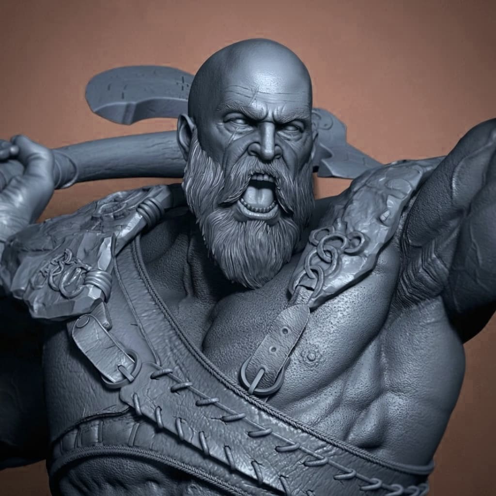 Kratos Statua Grezza - Figure Project - immagine 4