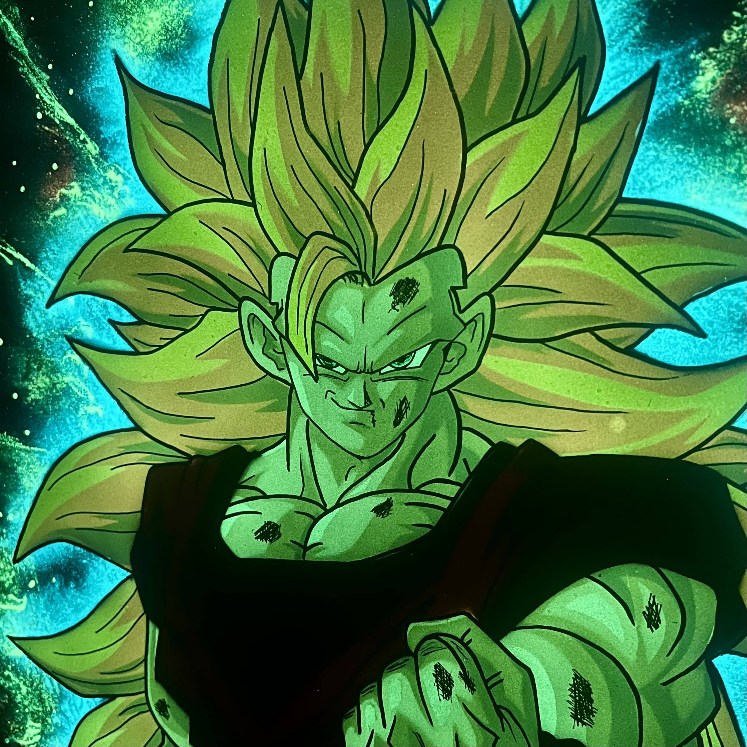 Goku ssj3 50x70 - Wolf Art Private Collection - immagine 4