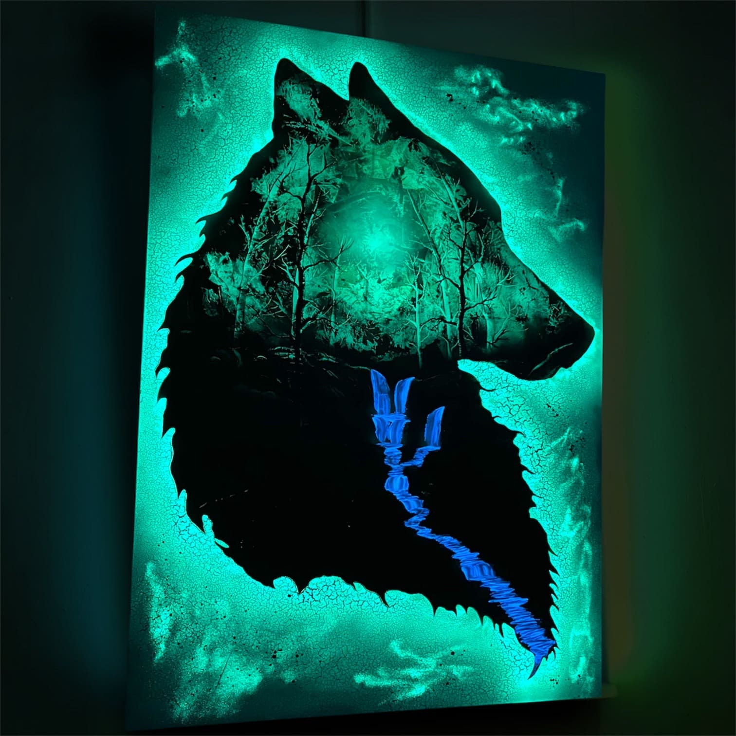 GIGA QUADRO Wolf Forest 100x140 - Wolf Art Private Collection - immagine 2