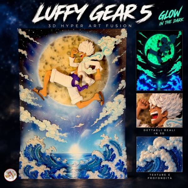 LUFFY GEAR FIVE - 3D Hyper Art Fusion - 50x70
